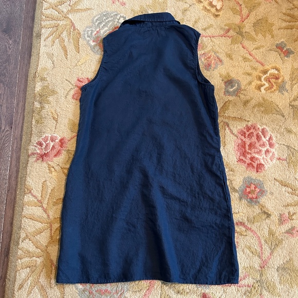 beachlunchlounge Navy Linen V-Neck Sheath Sleeveless Dress – Size Large – EUC - Picture 3 of 5